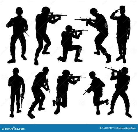 Soldier High Quality Silhouettes Stock Vector Illustration Of