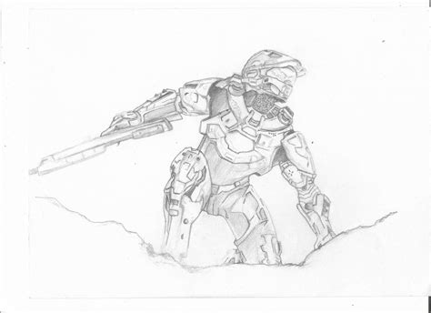 A Quick Pencil Sketch Of Master Chief From Halo 4 Halo Drawings