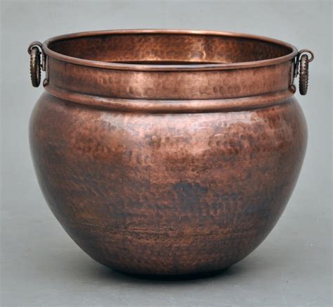 Large Copper Planters Hammered