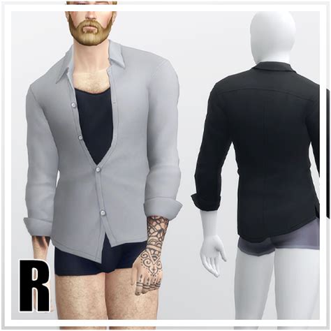 Hunky Open Shirt With T Shirt 2017 The Sims 4 Create A Sim Curseforge