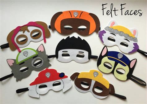 Conjunto De 8 Pata Patrulla Máscaras De Fiesta Por Ksfeltfaces 4th