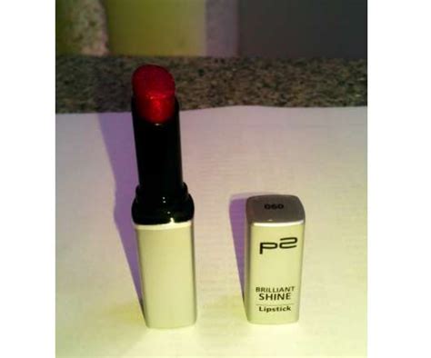 test lippenstift p2 brilliant shine lipstick farbe 060 paparazzi pinkmelon