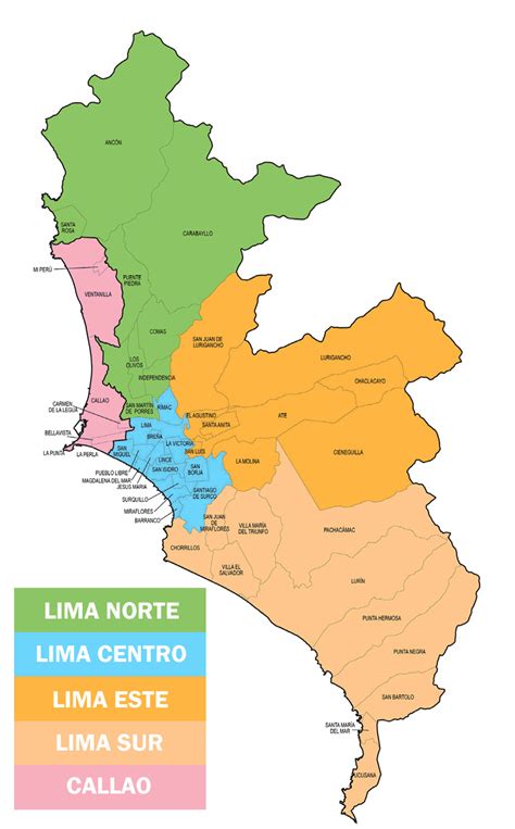 Mapa De Lima Y Distritos