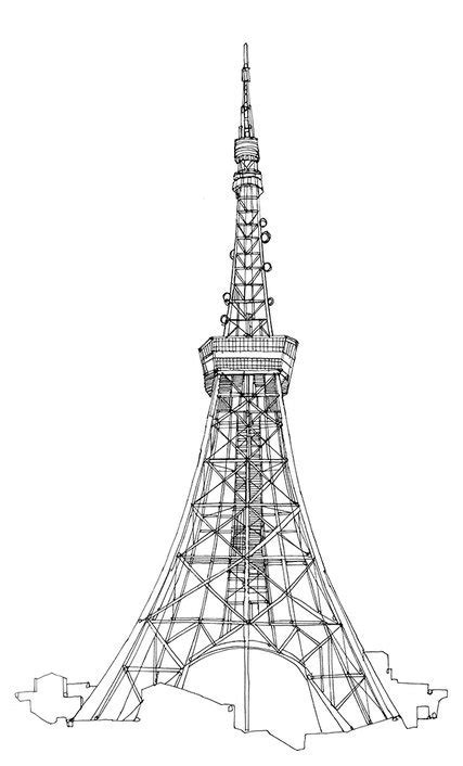 Tokyo Tower Drawing At Getdrawings Free Download