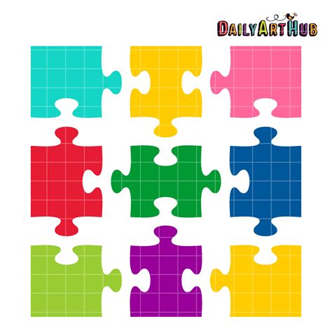 Jigsaw Puzzle Shapes Clip Art Set Daily Art Hub Free Clip Art Everyday