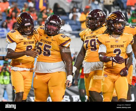 November 18 2023 Bethune Cookman Quarterback Walter Simmons Iii 8 Is Congratulated After