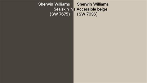 Sherwin Williams Sealskin Vs Accessible Beige Side By Side Comparison