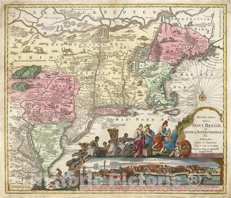 Historic Map Recens Edita Totius Novi Belgii In America Septenrionali Siti Delineatio Cura