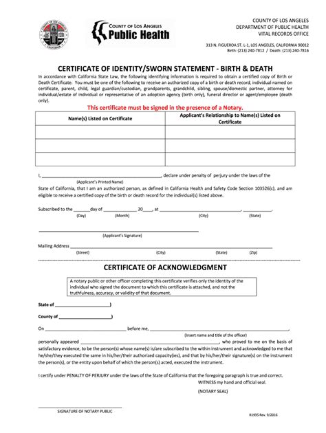 California Identity Form Fill Out And Sign Printable Pdf Template