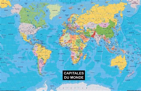 Carte Du Monde Noms Des Capitales Full World Map World Atlas Map Detailed World Map Map