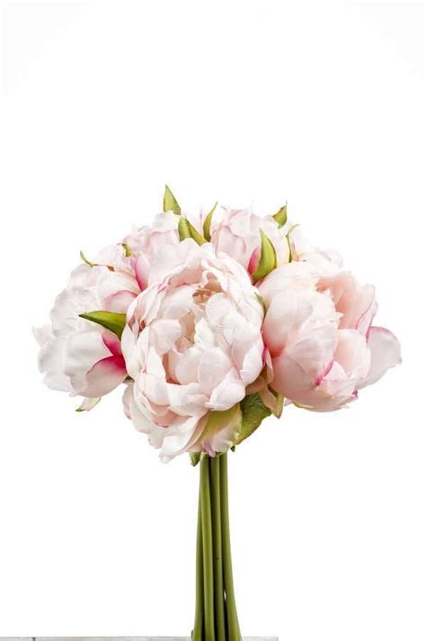 silk peony bouquet wilo light pink 10 25cm sku 65960 peony artificial flowers silk