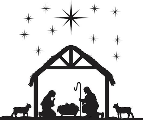 Christmas Nativity Scene Silhouette