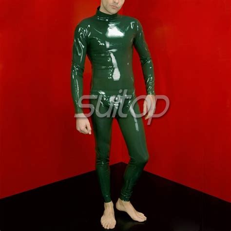 Suitop Latex Rubber Fetish Catsuit With Codpiece For Men In Teddies