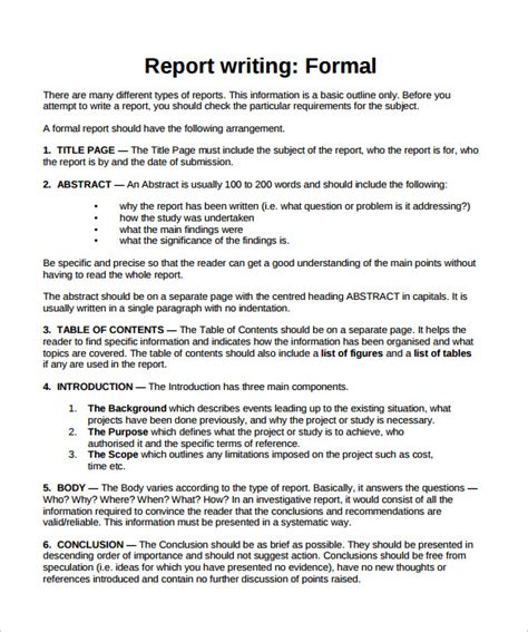 We'll make it easy for you by giving you a list of the 8 essential elements of any successful report. FREE 25+ Sample Formal Reports in PDF | MS Word | Google Docs