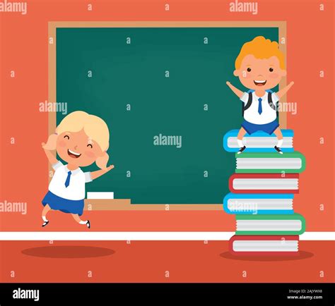 Back To School Card With Kids Couple Students Stock Vector Image And Art