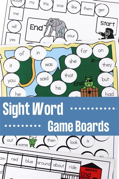 Sight Word Game Boards Dolch And Fry Make Take And Teach Sight Word