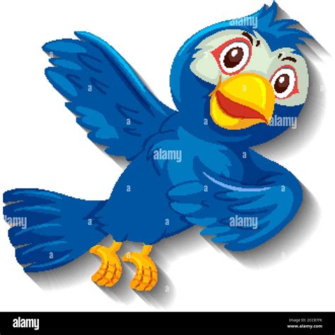 Cute Blue Bird Cartoon Character Illustration Stock Vector Image And Art