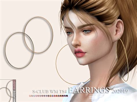 S Club Ts4 Wm Earrings 202019 Sims 4 Sims Accessories