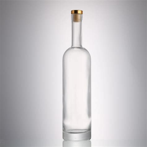 Tall Liquor Bottle 750 Ml Clear Glass Vodka Bottle For Ice Liquor In