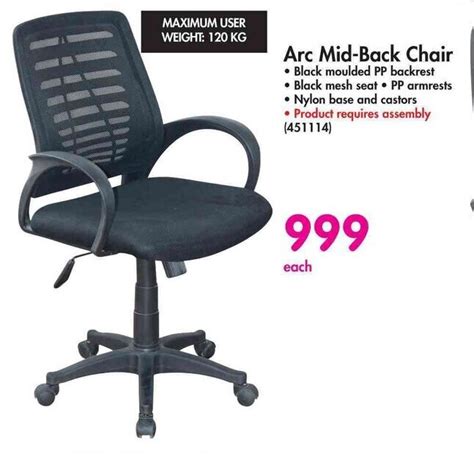 Arc Mid Back Chair Offer At Makro