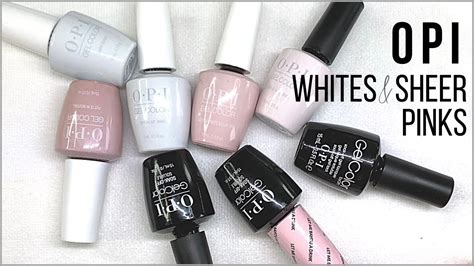 Opi Gelcolor Sheer Whites And Pinks Live Swatch On Real Nails Youtube