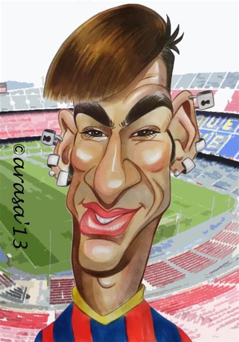 Caricaturas de famosos futbolistas del Barça Neymar