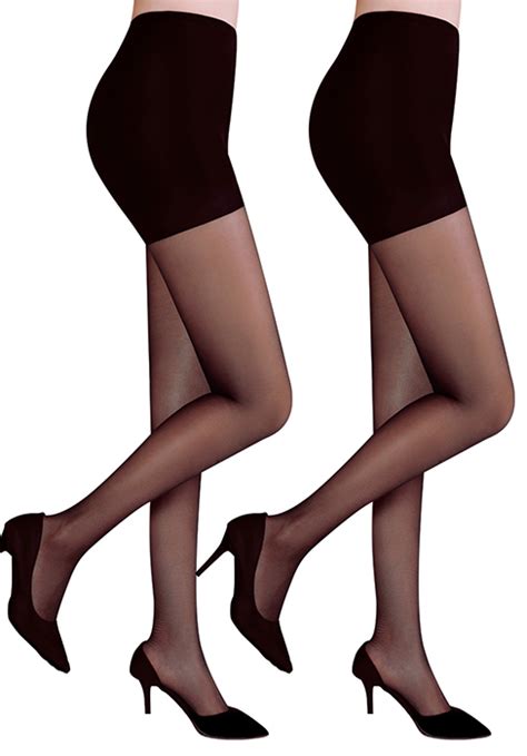 citystl 2 pack silky tights for women non rip sheer tights control top pantyhose for flawless