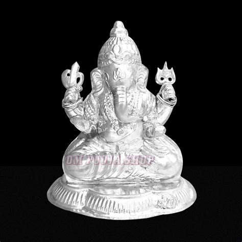 Lord Ganesha Statue In Pure Silver For Worship