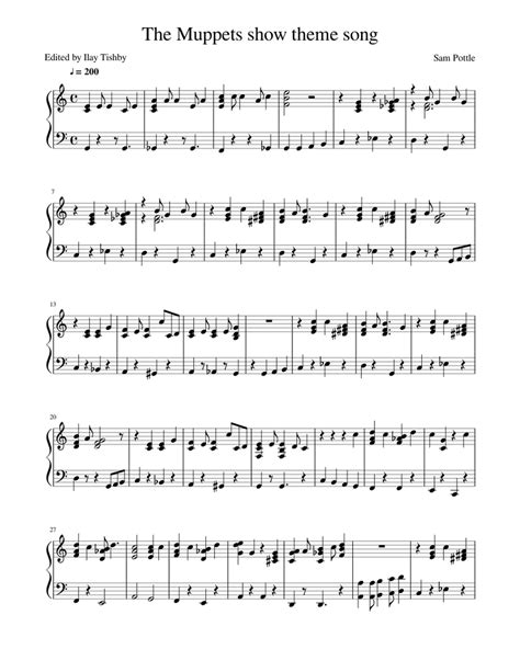The Muppets Theme Song Sheet Music For Piano Solo