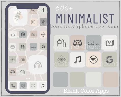 Minimalist Ios 14 App Icons Minimalist Aesthetic Apps Etsy