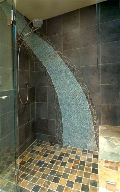 Waterfall Shower Bathroom Contemporary Bathroom