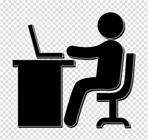 People Icon Working With Laptop Icon Humans Icon Work Icon Line Logo