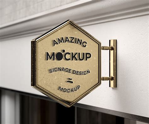 Premium Psd Metal Signage Logo Mockup