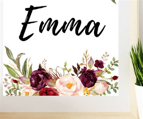 Emma Name Sign Emma Name Print Nursery Name Baby Girl Emma Etsy