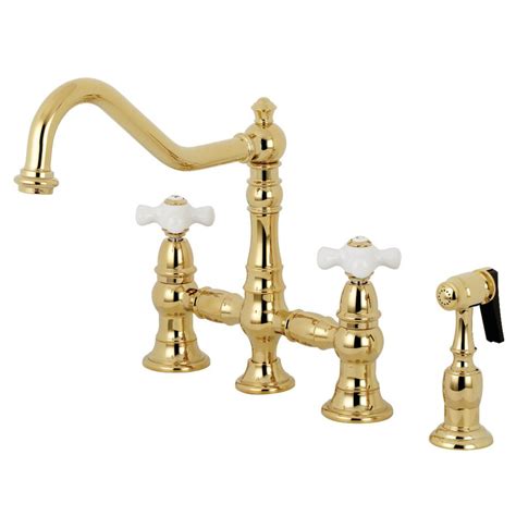 Your kitchen sink has been begging for a new faucet. Kingston Brass Restoration 2-Handle Bridge Kitchen Faucet ...