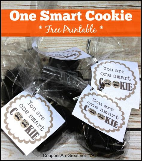 Test Treats One Smart Cookie Printable Tag