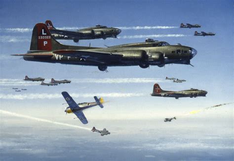 Fw 190s Attacking A B 17 Flying Fortress By Rg Smith