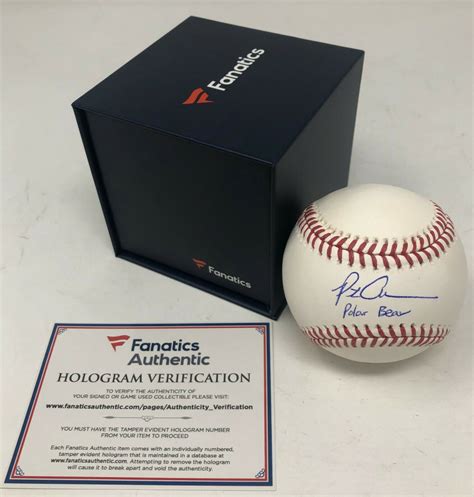 2020 donruss baseball blue holo pete alonso (polar bear) for the mets mint. Pete Alonso Signed OML Baseball Inscribed "Polar Bear" (Fanatics Hologram) | Pristine Auction