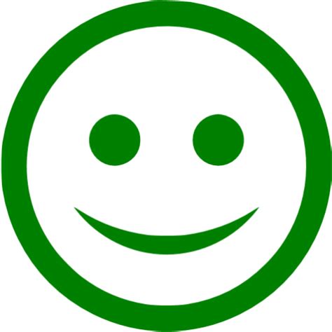 Green Happy Icon Free Green Emoticon Icons