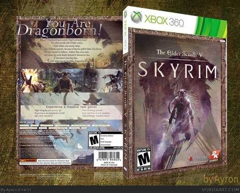The Elder Scrolls V Skyrim Xbox 360 Box Art Cover By Ayron