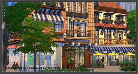 Boutiques And Starbucks At Tanitas8 Sims Sims 4 Updates