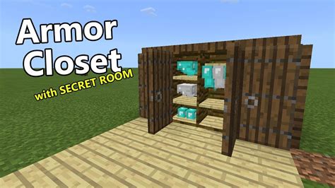 How To Make An Armor Closet With Secret Room Minecraft Pe Youtube
