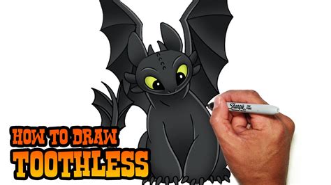 How To Draw Toothless How To Train Your Dragon Easy Video Tutorial