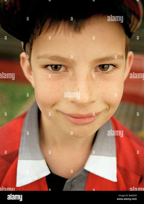Seven Year Old Boy Smiling Stock Photo Alamy