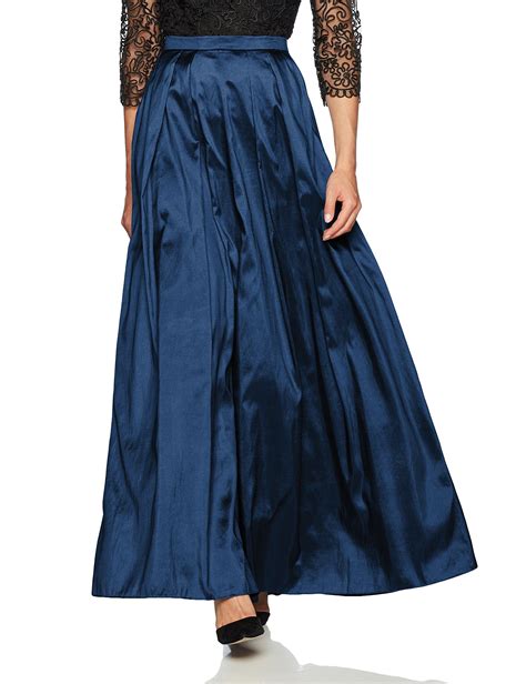 Alex Evenings Womens Long Taffeta Skirt Navy Small Read More