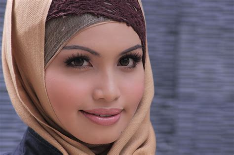 Wallpaper Eyes Smile Hijab Face Girls Lips Glance