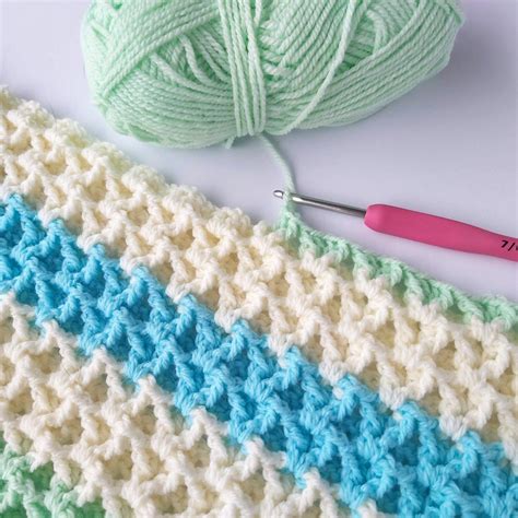 Reversible V Stitch Waffle Crochet Tutorial Annie Design Crochet