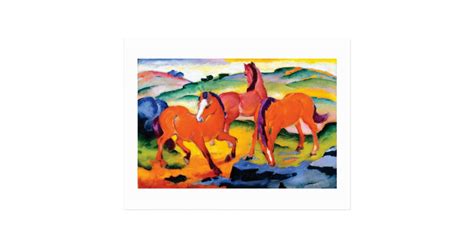 The Red Horses By Franz Marc Postcard Zazzleca