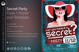 Secret Party Flyer Template to customize with Photoshop