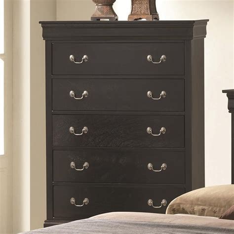 A clean expression that fits right in, in the bedroom or wherever you place it. Black Wood Chest of Drawers - Steal-A-Sofa Furniture ...